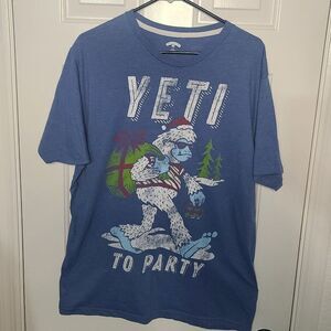Holiday Time Shirt Mens Large (42-44) Blue Short Sleeve Mens Graphic Tee
